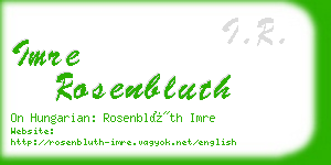 imre rosenbluth business card